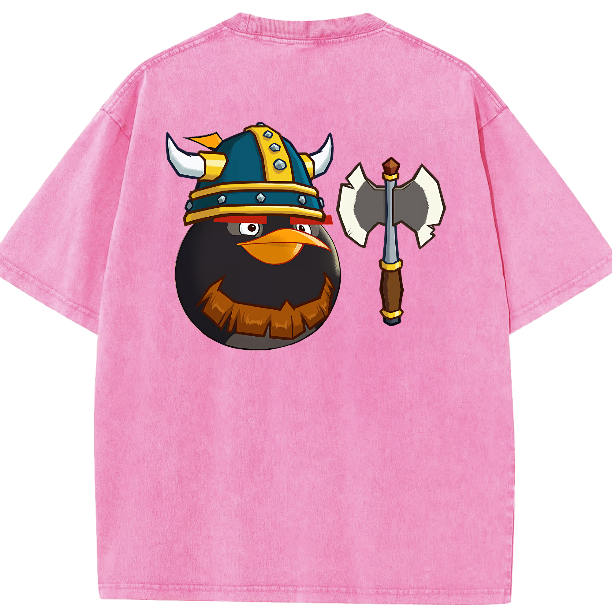 （画像用） Angry Birds アングリーバード 綿100% ヴィンテージ風 半袖Tシャツ（背面プリント）